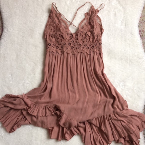 Free People Romantic Pink lace Dress! - Picture 4 of 6
